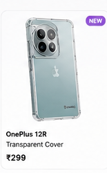 Kavach transparent cover for OnePlus 12R