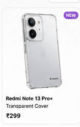 Kavach transparent cover for Redmi Note 13 Pro Plus